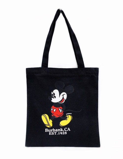 Túi vải bố cute chuột Mickey in trên túi vải màu đen