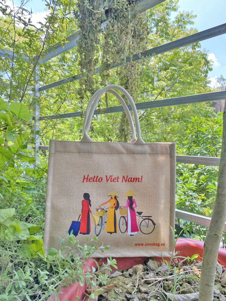 Túi Vải Đay Linen Hello Việt Nam