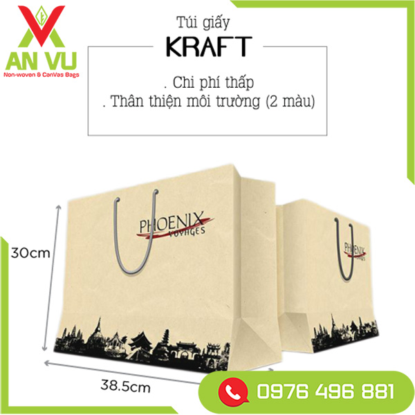 Túi giấy Kraft dạng ngang