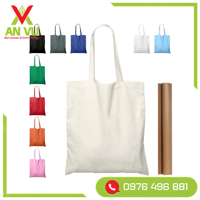 Túi vải canvas trơn tối ưu màu sắc thương hiệu theo nhu cầu
