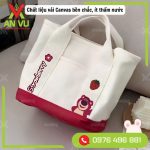 túi vải bố c07 in hình gấu dâu
