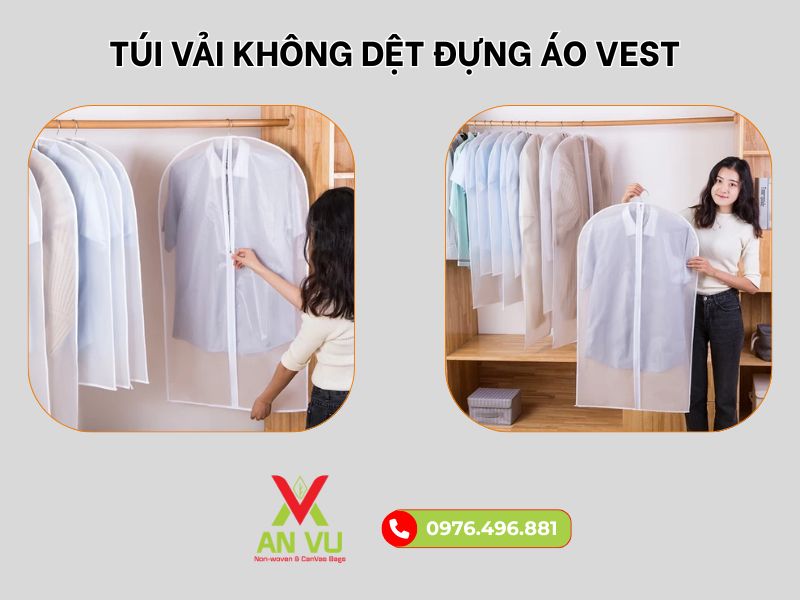 Túi vải không dệt đựng áo vest 