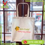 túi vải canvas màu trắng in logo