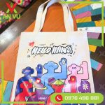 túi vải canvas màu trắng in theo yêu cầu