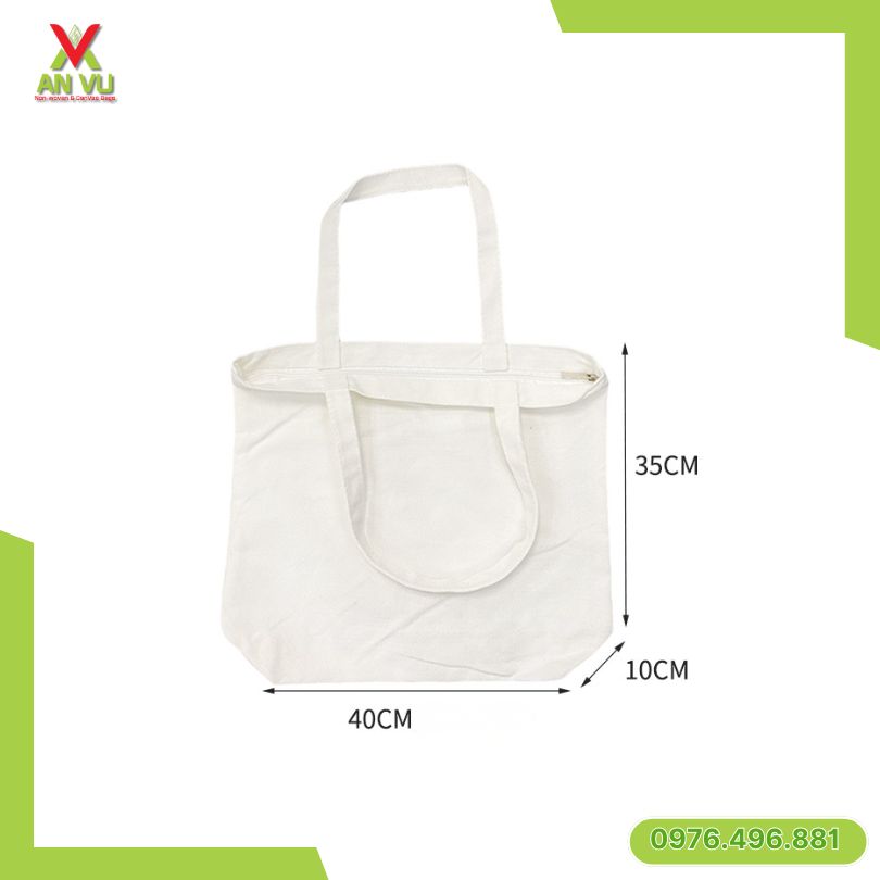 Kích thước túi vải bố trắng khổ lớn phổ biến nhất