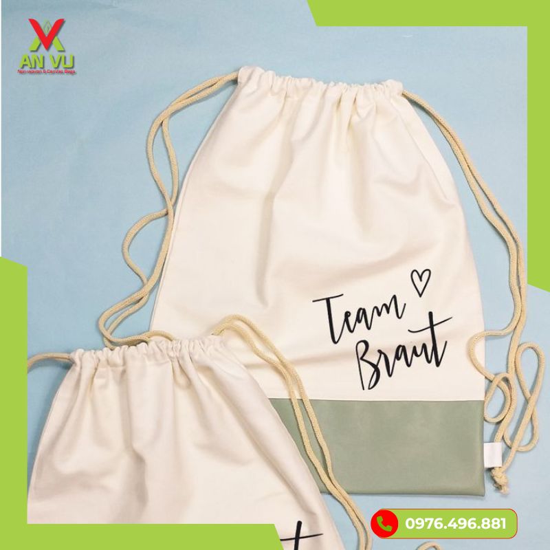 Túi dây rút vải canvas trơn 