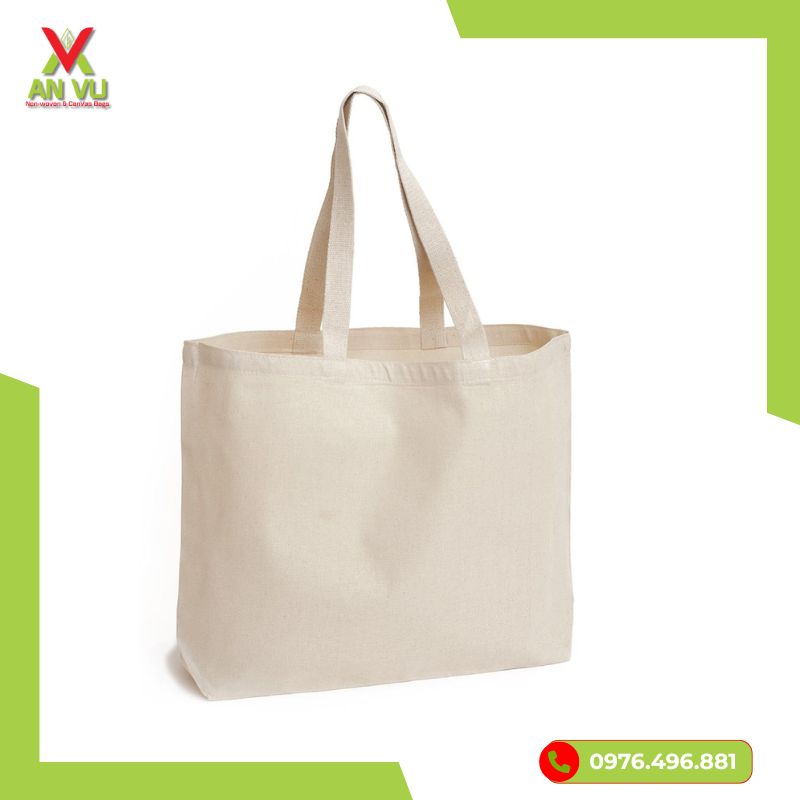 Túi vải canvas trơn đáy rộng