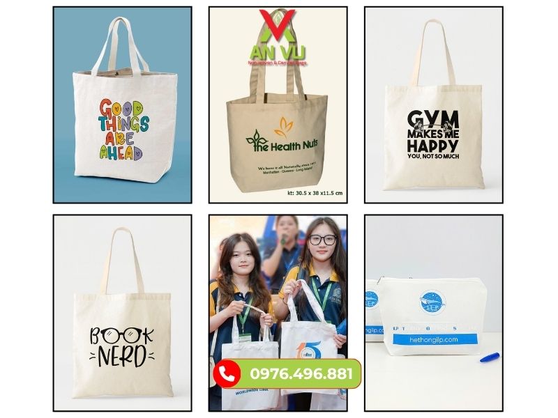 Tổng hợp các mẫu túi canvas in logo