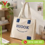 Hình ảnh thực tế của túi vải bố dạng hộp Hiook