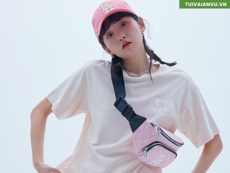 Túi vải bao tử màu hồng pastel cho nữ