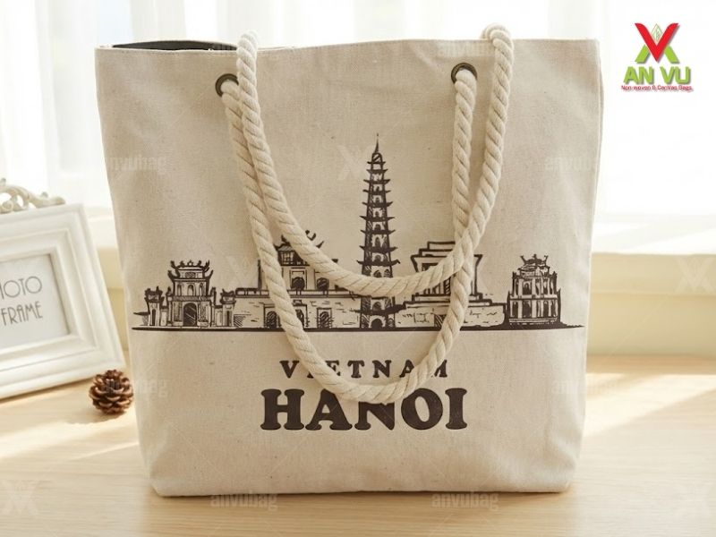 Túi tote vải bố Hà Nội in ấn đầy nét hoài niệm