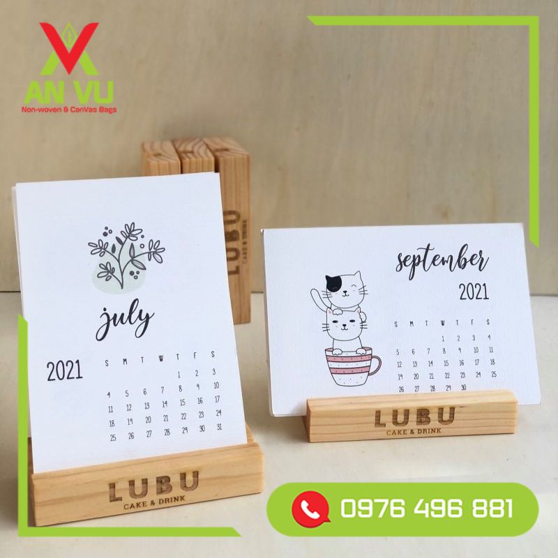Lịch gỗ để bàn thiết kế đẹp