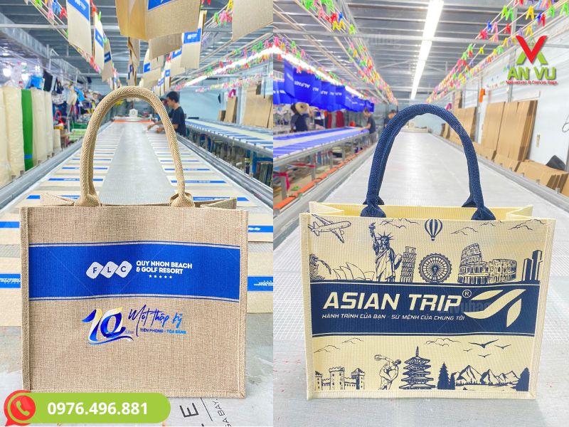 Túi vải đay An Vũ nhận in logo theo yêu cầu