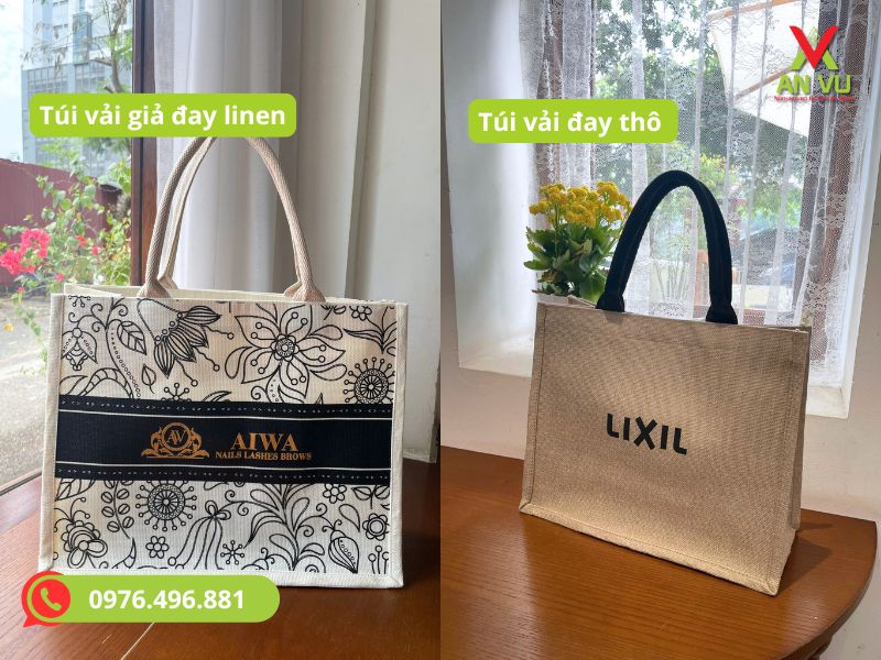 Sự khác nhau giữa túi vải giả đay linen và túi vải đay thô qua hình ảnh bên ngoài