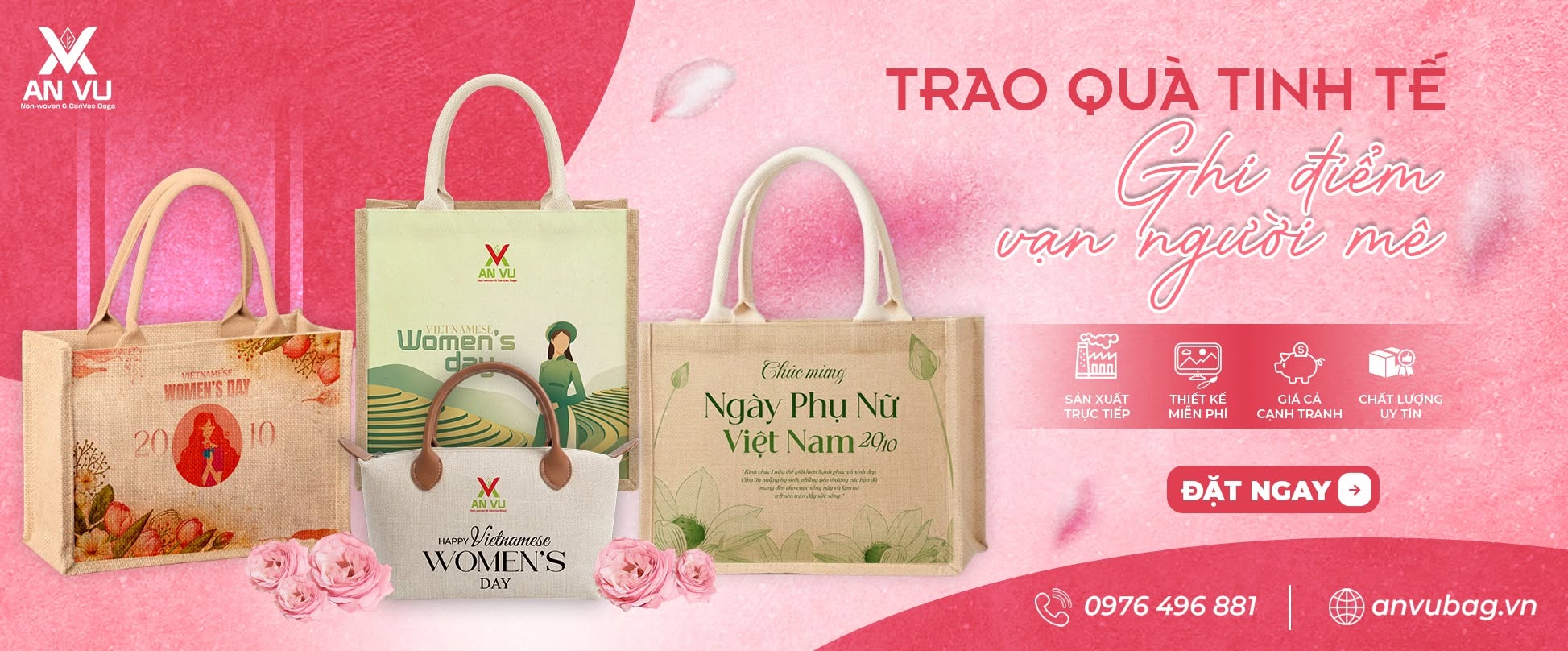 Qùa tặng túi vải đay nhân ngày 20/10